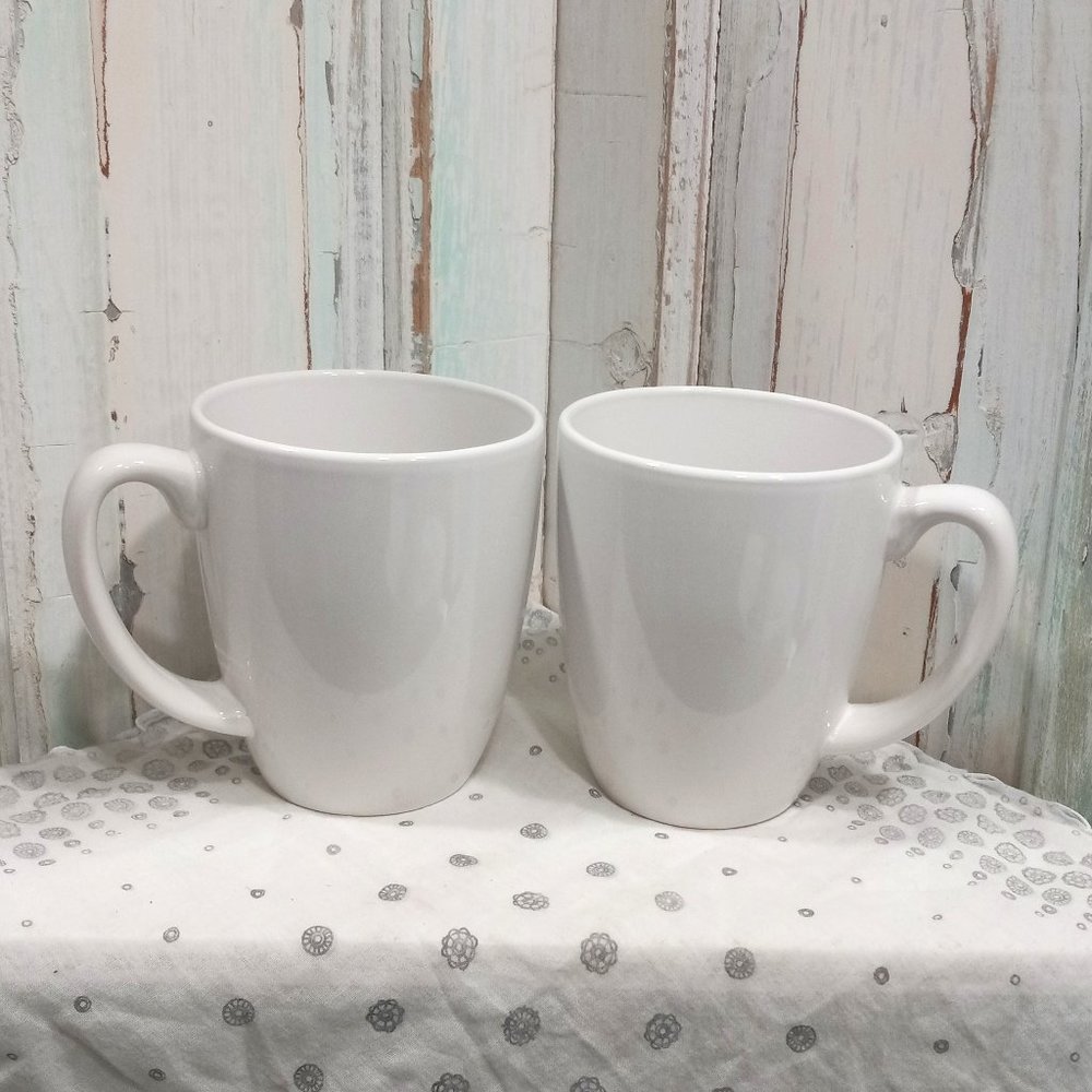 2 Corelle Stoneware Coffee/Cocoa Mugs